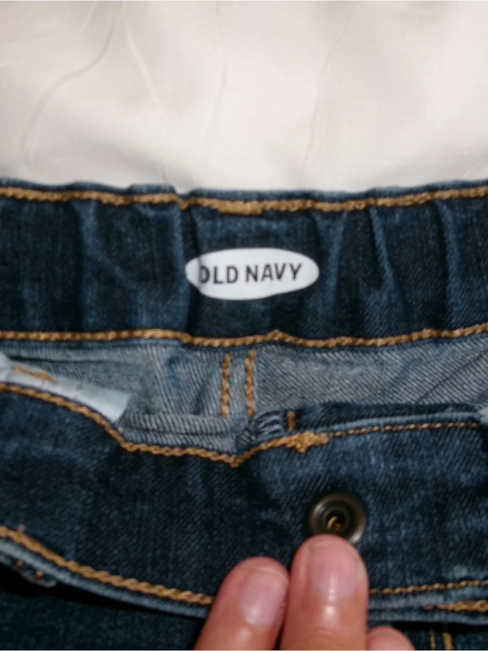 Old Navy Dark Blue Denim Shorts with Contrast Stitching